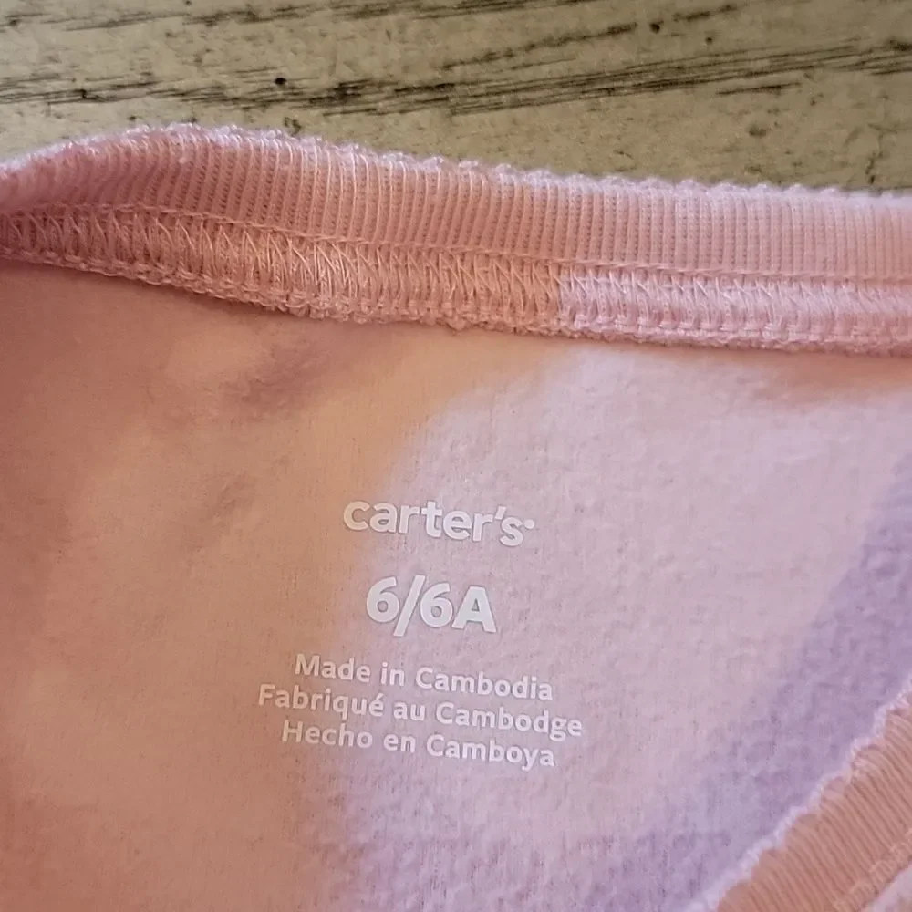 Girls cozy pj set size 6 Carters